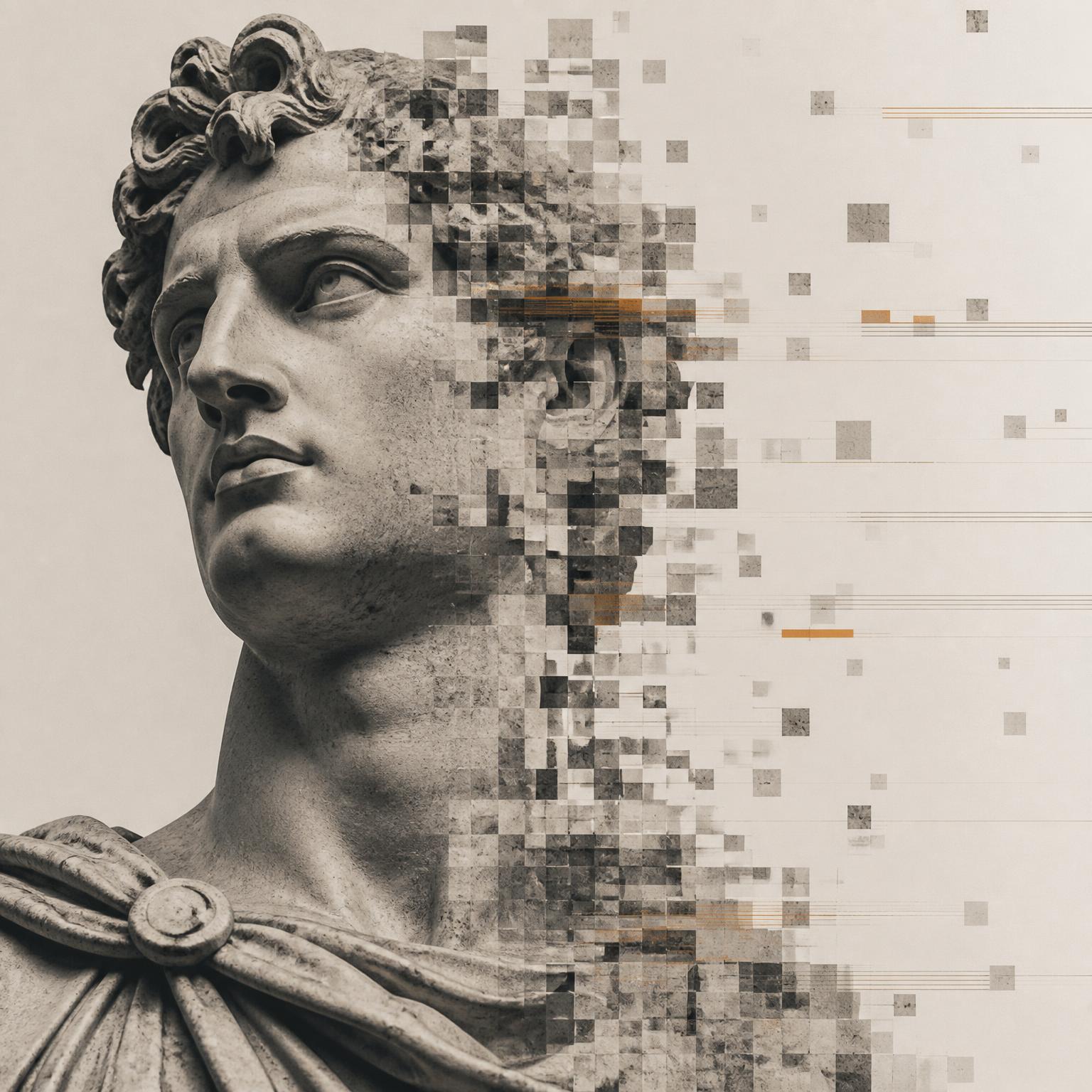 Classical European figure resolving from fragmented signal into a single structure